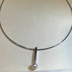 Mikimoto Pearl and blue sapphire necklace